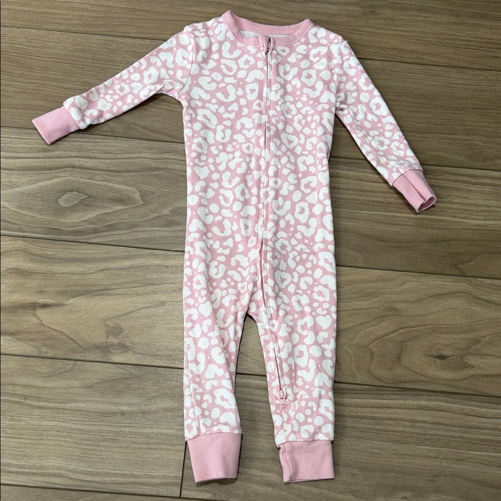 Pink Leopard Print Kids One Piece